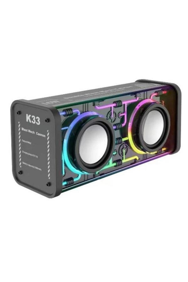 K33 Double Blast Mech Cannon Bluetooth Hoparlör | RGB Aydınlatmalı 16W Süper Güçlü - Image 1