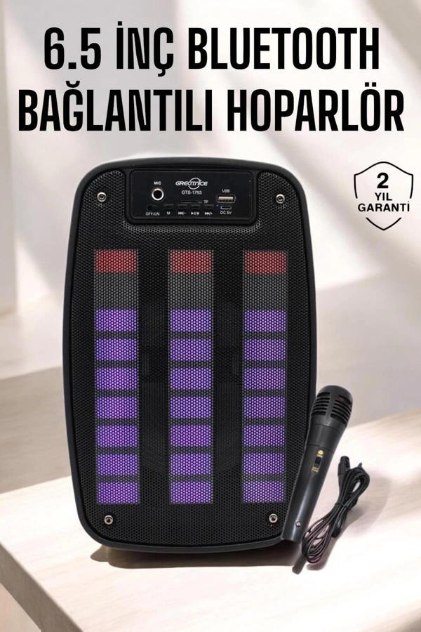 Bluetooth Hoparlör RGB Işıklı USB SD Kart Girişli Taşınabilir - Image 1