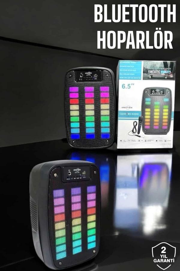 Bluetooth  Hoparlör Mikrofonlu Speaker Taşınabilir Şarjlı - Image 1