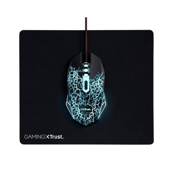 Trust 24752 Basic Gaming Mouse + Mousepad, RGB, Siyah - Image 1