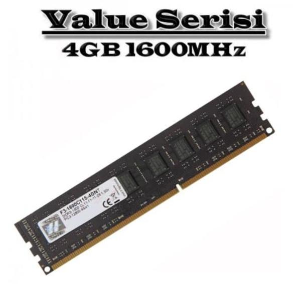 GSKILL Value DDR3-1600Mhz CL11 4GB DIMM (512x8) - Image 1