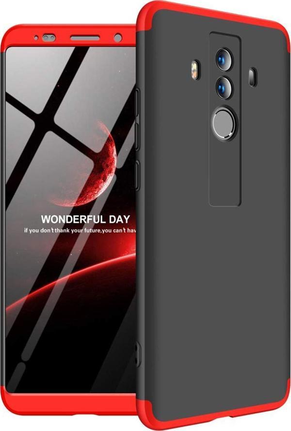 Microsonic Huawei Mate 10 Pro Kılıf Double Dip 360 Protective Siyah Kırmızı - Image 1