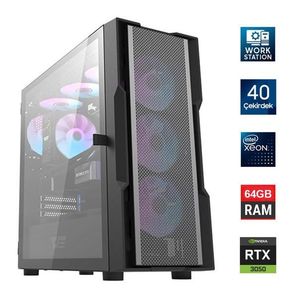 Turbox Xeon E5 2670 v2 Çift İşlemcili 40 Çekirdek 64GB 1TB NVMe RTX3050 Workstation Oem Paket - Image 1