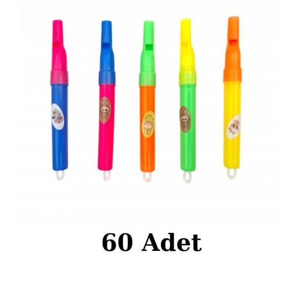 60 Adet Plastik Kuş Dili Düdük  - Image 1