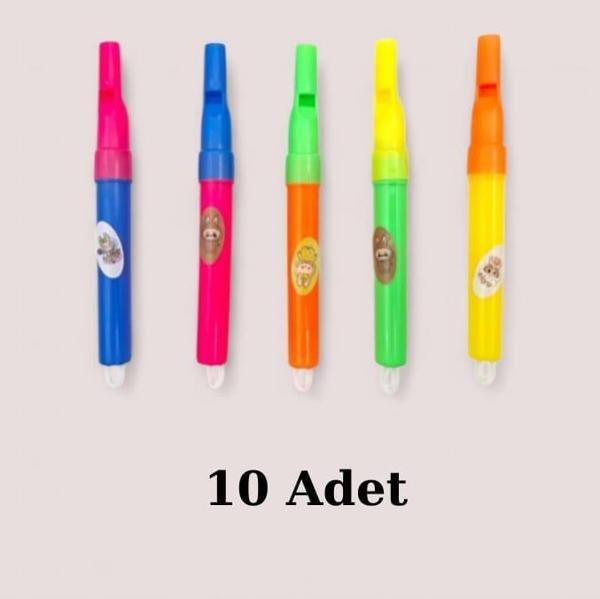 10 Adet Plastik Kuş Dili Düdük - Image 1