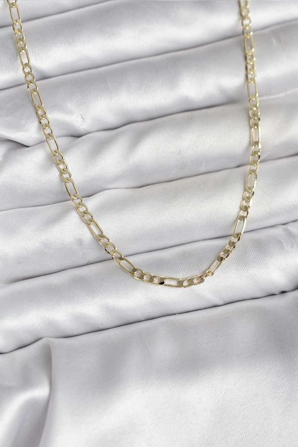 14K Gold Renk Kaplama Kuşgözü Zincir Model Pirinç CM Kadın Kolye - Image 1