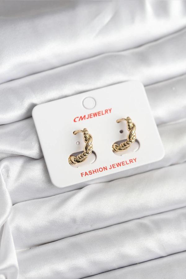 14K Gold Renk Kaplama Burgu Model CM Kadın Küpe - Image 1