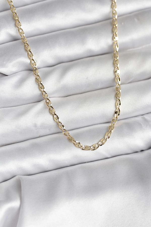 14K Gold Renk Kaplama Ezme Plaka Model CM Kadın Kolye - Image 1