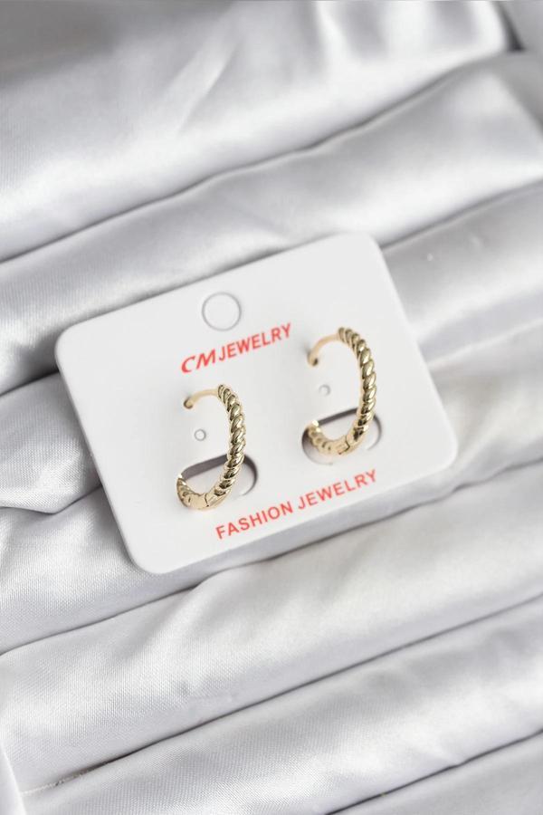 14K Gold Renk Kaplama Burgu Halka CM Kadın Küpe - Image 1