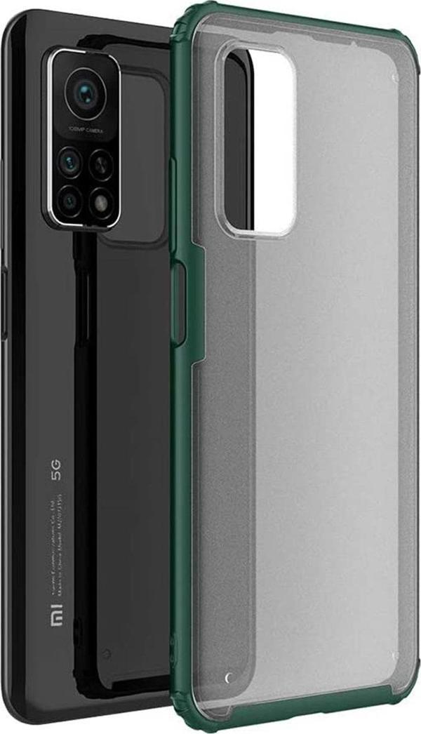 Microsonic Xiaomi Mi 10T Kılıf Frosted Frame Yeşil - Image 1