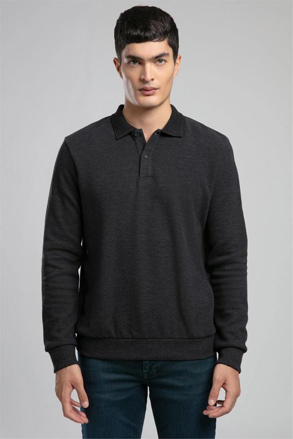 Lee Cooper Pamuklu Regular Fit Erkek Polo Yaka Sweat 261 LCM 241067 7501 ANTRASİT - Image 1