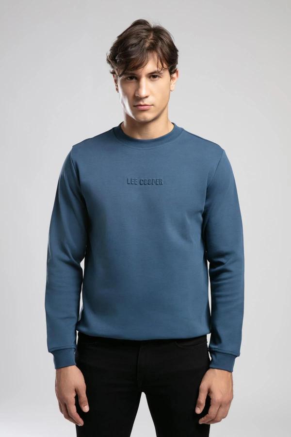 Lee Cooper Noahes Pamuklu Regular Fit Bisiklet Yaka Logolu Erkek Sweat 261 LCM 241058 2601 İNDİGO - Image 1