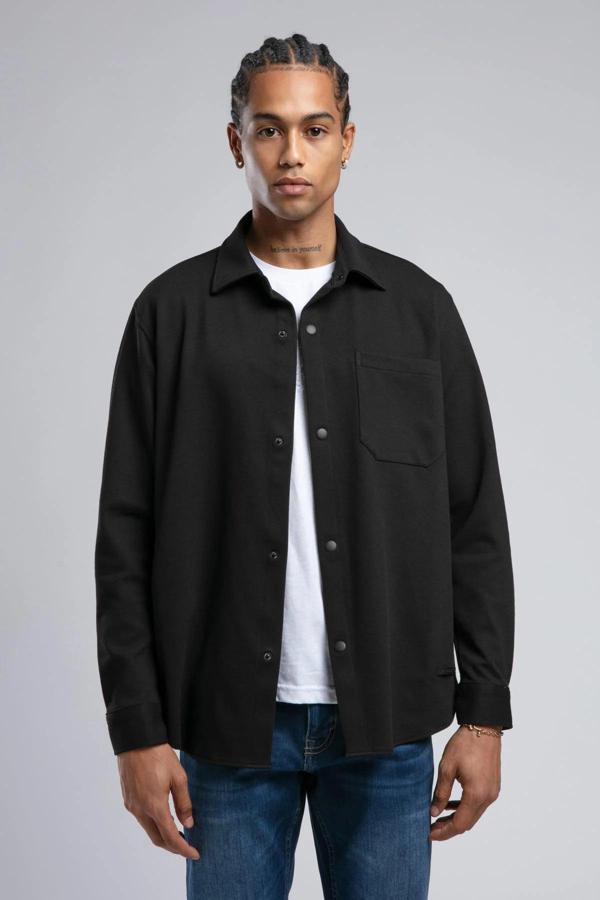 Lee Cooper Regular Fit Cepli Klasik Yaka Uzun Kollu Erkek Gömlek 251 LCM 241018 8101 SİYAH - Image 1