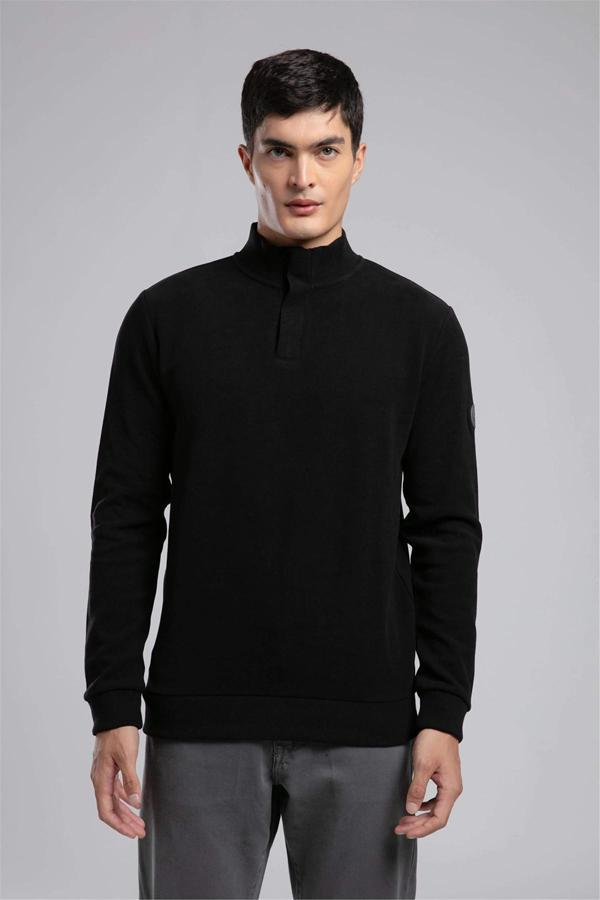 Lee Cooper Pamuklu Regular Fit Fermuarlı Dik Yaka Erkek Sweat 261 LCM 241068 8101 SİYAH - Image 1