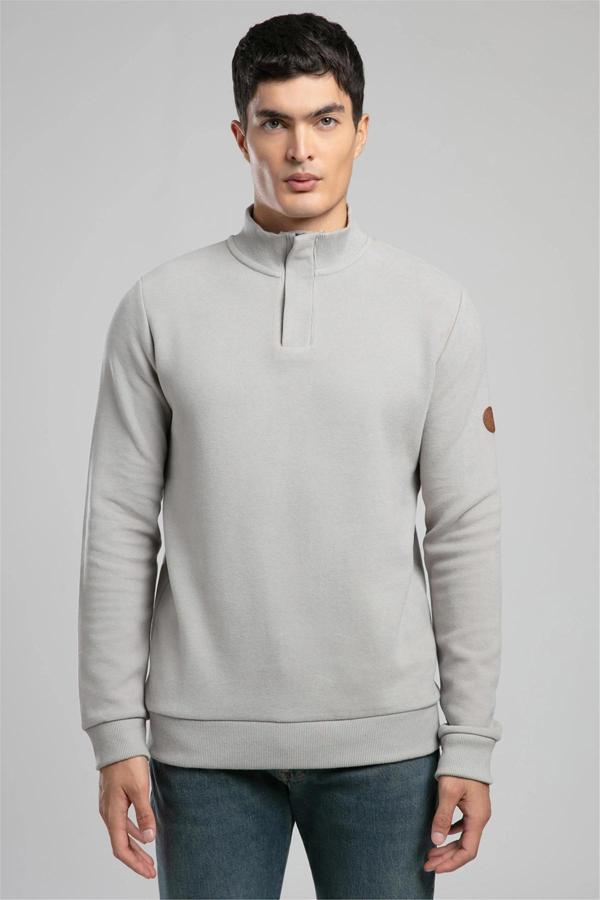 Lee Cooper Pamuklu Regular Fit Fermuarlı Dik Yaka Erkek Sweat 261 LCM 241068 1201 BEJ - Image 1