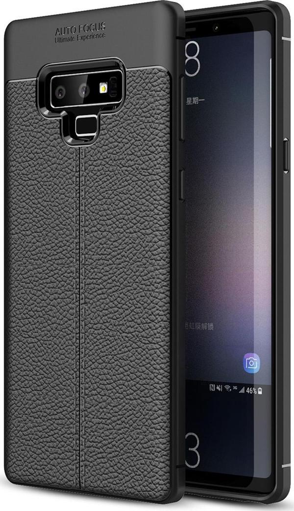 Microsonic Samsung Galaxy Note 9 Kılıf Deri Dokulu Silikon Siyah - Image 1