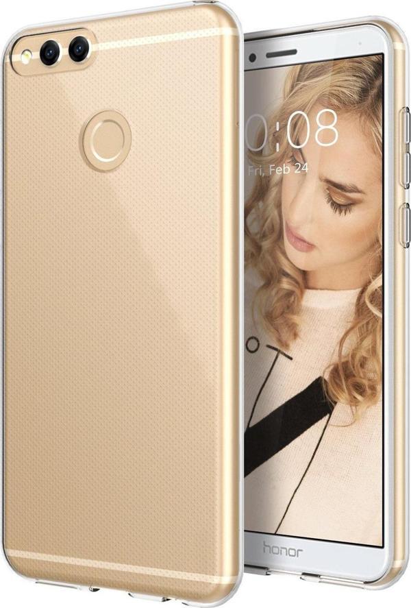 Microsonic Huawei Honor 7X Kılıf Transparent Soft Beyaz - Image 1