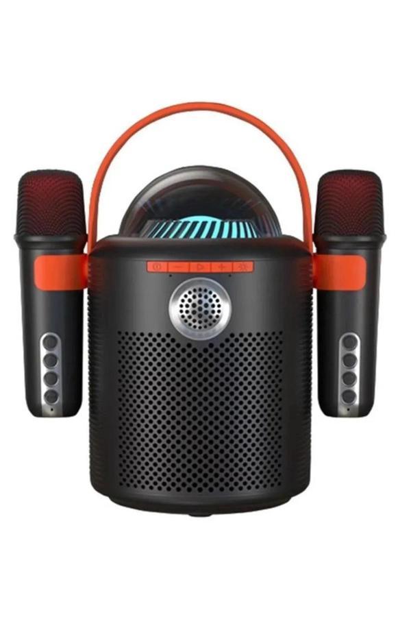 Bluetooth Aile Parti Seti Kablosuz Çift Mikrofon 6 Ses Degıstırme Siyah - Image 1