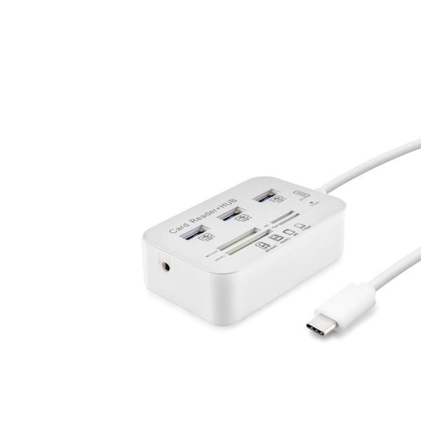 Type-C Hub Combo 3*Usb3.0 + Ms + Sd + M2 + Tf 20Cm Beyaz HDX7029 - Image 1