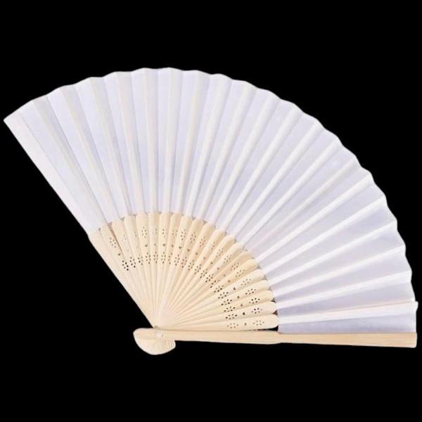 Ahşap Beyaz Kağıt Yelpaze - Image 1
