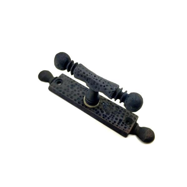 Antika Tarz Dekoratif Pirinç Misket Pencere Kolu - 165x32 Mm, Oksit - Image 1