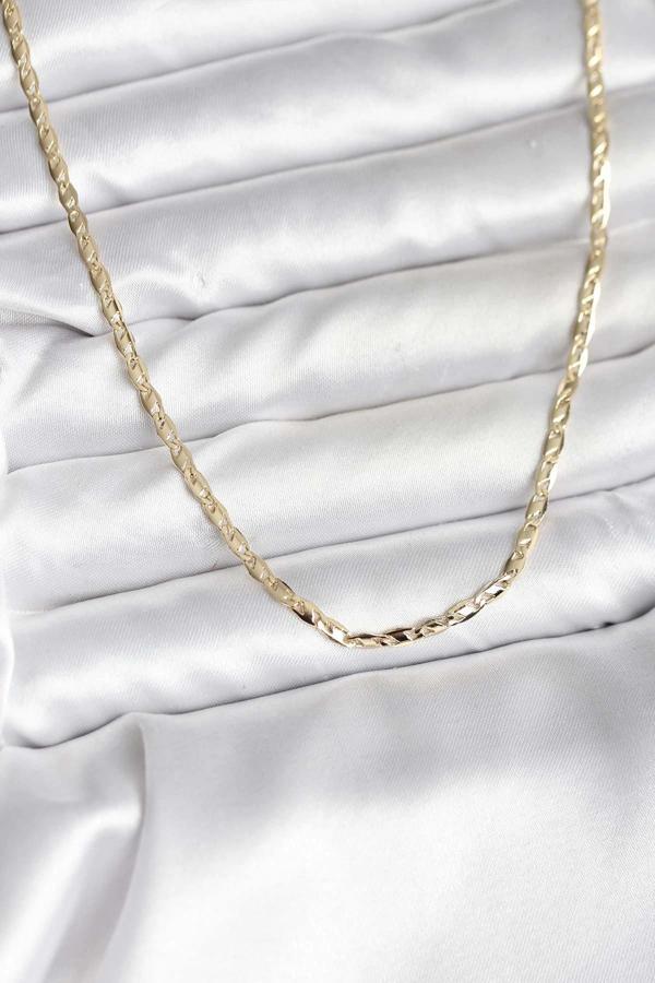 14K Gold Renk Kaplama Ezme Zincir Model CM Kadın Kolye - Image 1