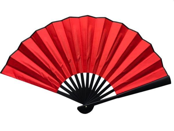 Plastik Kumaş Yelpaze 12'li Kırmızı - Image 1