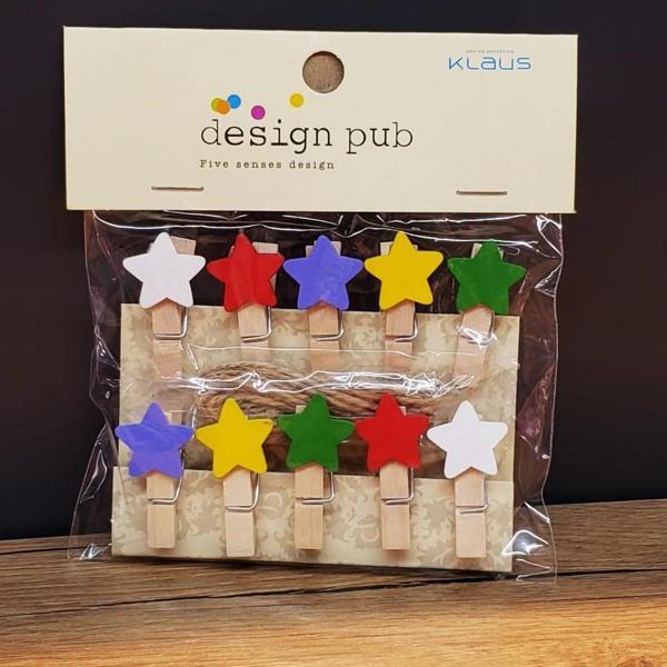 Yıldız Tasarımlı Mini Fotoğraf Mandalları - Image 1