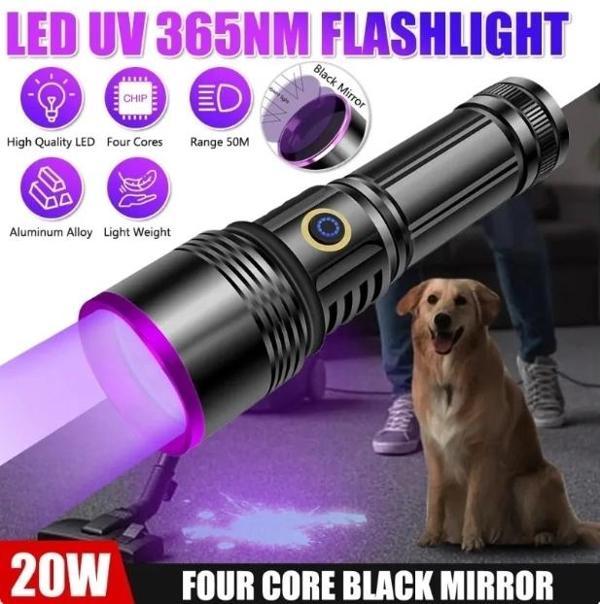 F-365 Uv 20w Şarjlı 26650 Pilli Profesyonel El Feneri - Image 1