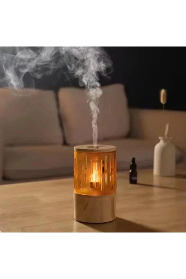 Mum Işığı Görünümlü Taşınabilir 125ml Kapasiteli Işıklı Aroma Yayıcı Hava Nemlendirici - Image 1