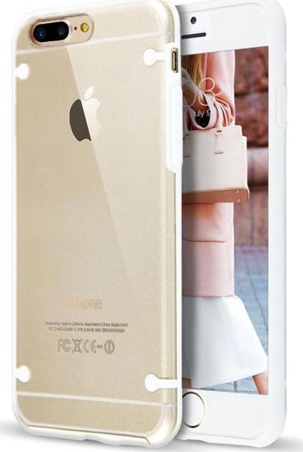 Microsonic Hybrid Transparant iPhone 8 Plus Kılıf Beyaz - Image 1