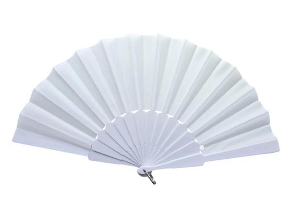 Plastik Düz Kumaş Yelpaze 12'li Beyaz - Image 1