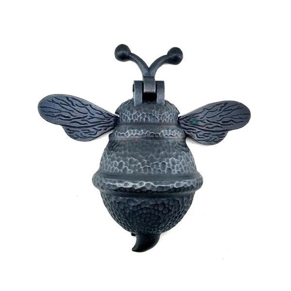 Antika Tarz Dekoratif Pirinç Arı Kapı Tokmağı, Taktak - Büyük, 163x150mm, Oksit - Image 1