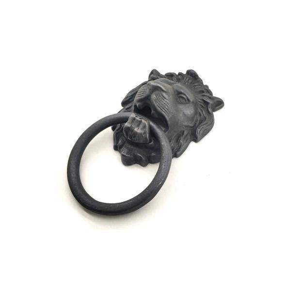 Antika Tarz Dekoratif Pirinç  Kapı Tokmağı, Taktak - 102x130 Mm, Oksit - Image 1