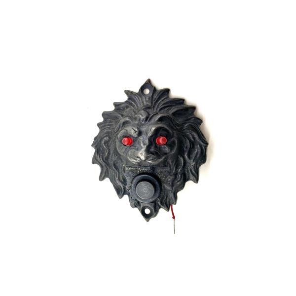 Antika Tarz Dekoratif Pirinç Aslan Kapı Zili - 100x78 mm, Oksit, Led Işıklı - Image 1