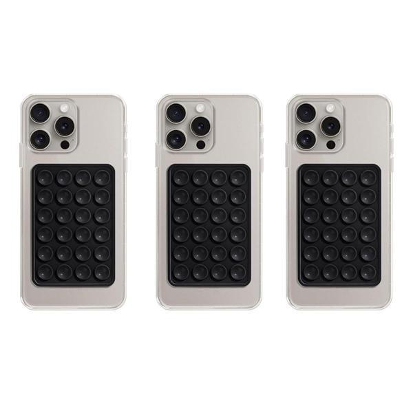 Telefon Arkası Silikon Vantuz Güçlü Tutucu Siyah 3 Adet - Image 1