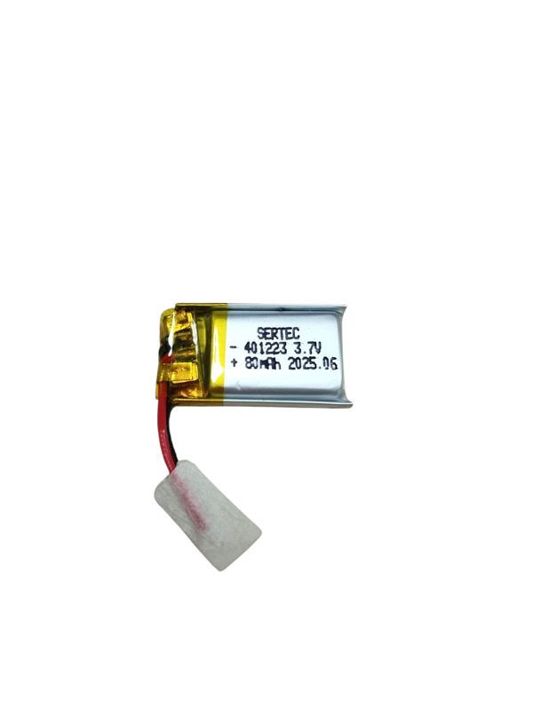 401223 3.7V 80 mAh Li-Polymer Pil (Devreli/1.5A) - Image 1