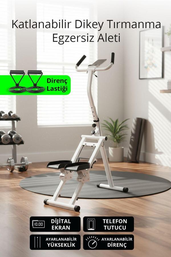 T-234 Katlanabilir Dikey Tırmanma Egzersiz Aleti / Dijital Ekran / Ayarlanabilir Yükseklik - Direnç - Image 1