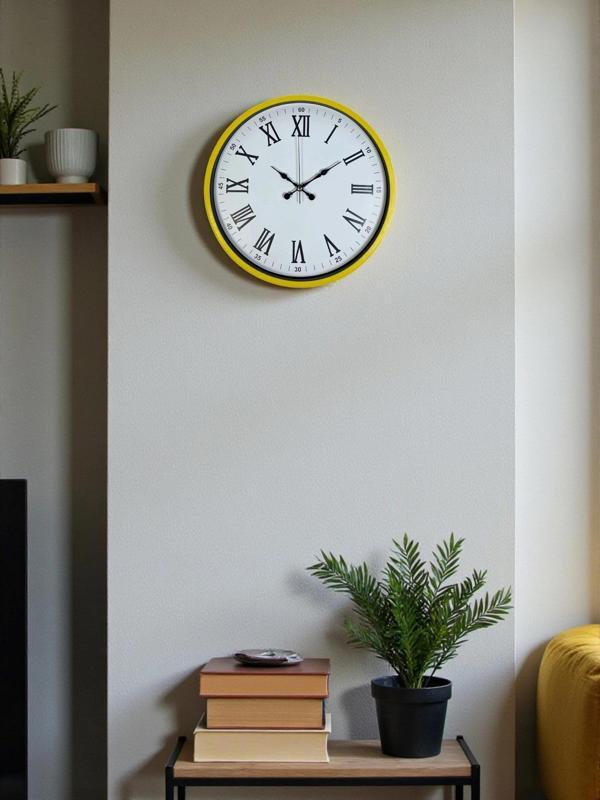 Zentime 36 Cm Sarı Dekoratif Duvar Saati - Image 1