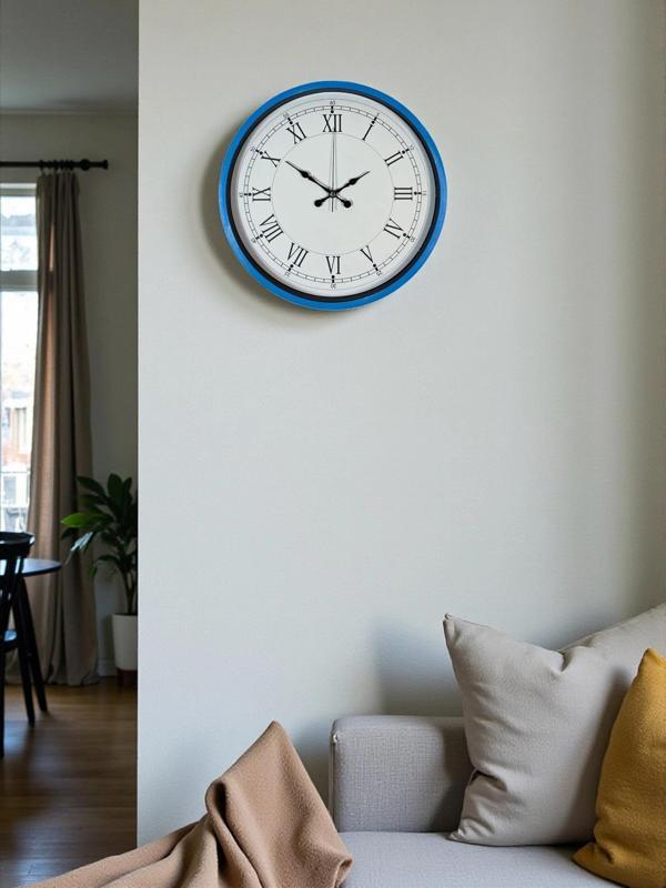 Zentime 36 Cm Mavi Dekoratif Duvar Saati - Image 1