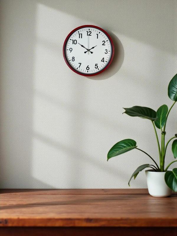 Zentime 36 Cm Kırmızı Dekoratif Duvar Saati - Image 1