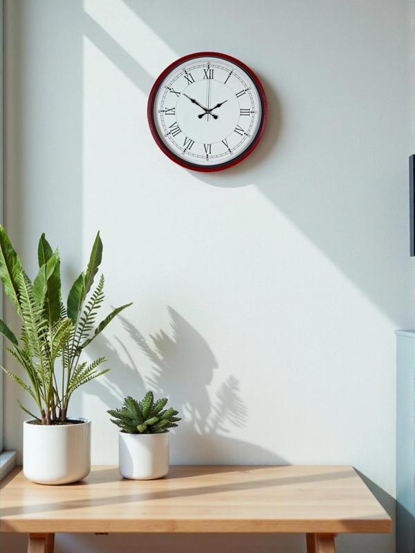 Zentime 36 Cm Kırmızı Dekoratif Duvar Saati - Image 1