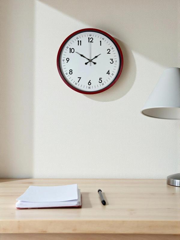 Zentime 36 Cm Kırmızı Dekoratif Duvar Saati - Image 1