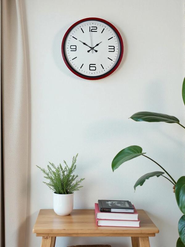 Zentime 36 Cm Kırmızı Dekoratif Duvar Saati - Image 1