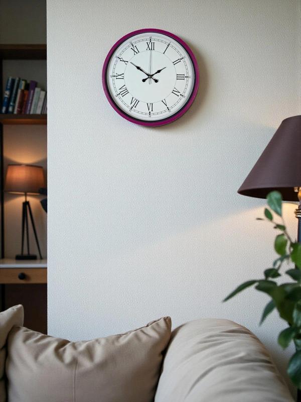 Zentime 36 Cm Pembe Dekoratif Duvar Saati - Image 1