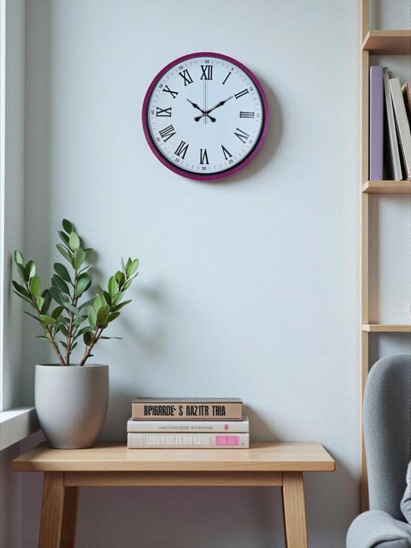 Zentime 36 Cm Pembe Dekoratif Duvar Saati - Image 1