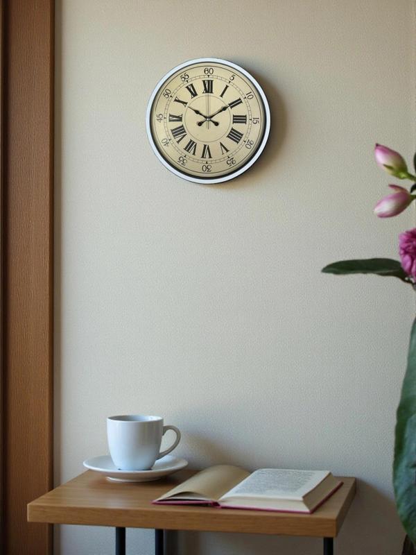 Zentime 36 Cm Beyaz Dekoratif Duvar Saati - Image 1