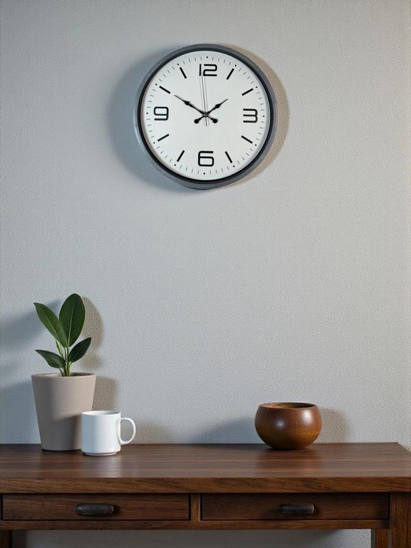 Zentime 36 Cm Gri Dekoratif Duvar Saati - Image 1