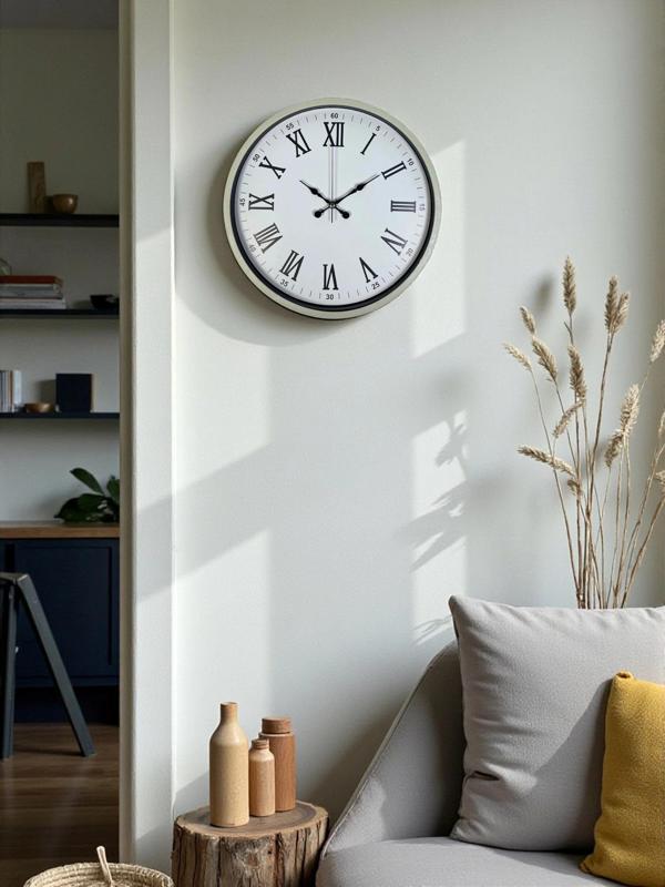 Zentime 36 Cm Krem Dekoratif Duvar Saati - Image 1