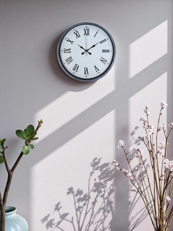 Zentime 36 Cm Gri Dekoratif Duvar Saati - Image 1